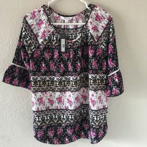 DownEast | NWT Floral Top XL